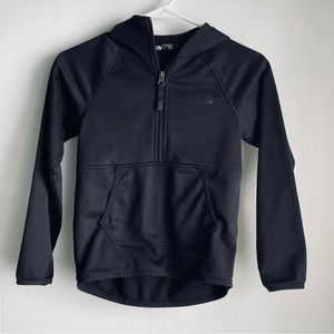 The North Face half zip boys hooded sweatshirt hoodie size smalll 7/8 black
